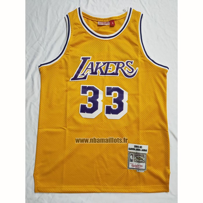 Maillot Los Angeles Lakers Kareem Abdul-jabbar NO 33 Mitchell & Ness 1984-85 Jaune